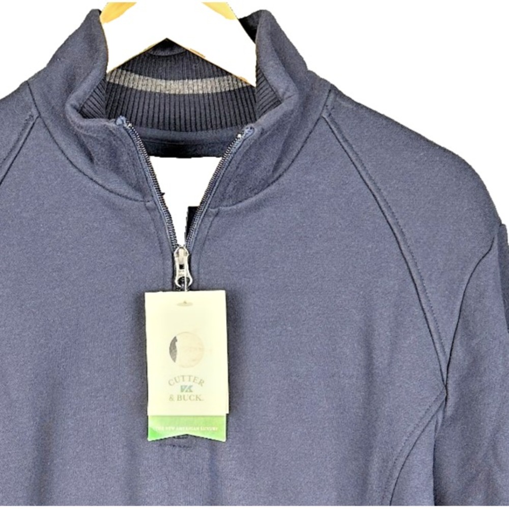 Cutter & Buck Mens Quarter Zip Sweatshirt Medium Blue Pullover Fleece NWT